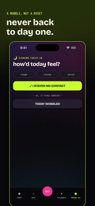 The evening check-in, where a wobble is never a reset.